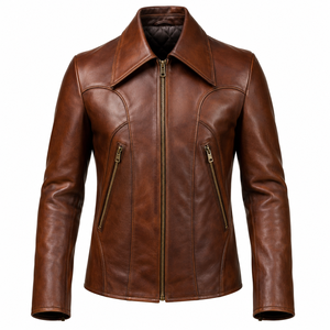 Vintage Inspired <b>Men's</b> Genuine <b>Leather</b> <b>Jacket</b> Classic Biker Design Premium Full Grain <b>Leather</b> Fashion Outerwear Wear - Product Image 1