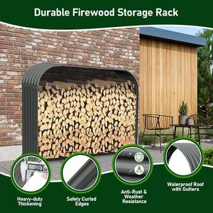 Corrugated Galvanized Steel Campfire Heavy Duty Indoor/Outdoor Firewood Racks Steel Firewood Storage <b>Log</b> Rack <b>Holder</b> OEM planter - Product Image 3