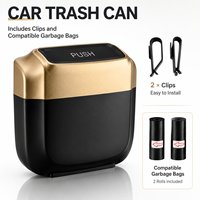 Poubelle de voiture YM-Ebright en PVC, étanche et durable, avec ouverture à une pression, organiseur intégré pour sacs poubelles, rangement pour l'intérieur de la voiture