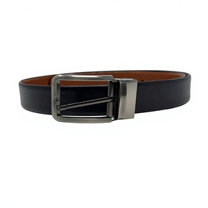 Ceinture en cuir véritable de buffle marron pour homme, longueur personnalisée, confortable, avec boucle carrée en acier, design 3D, solide, idéale pour les fêtes et le bureau - Product Image 2