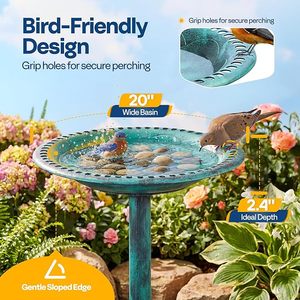 Fabricant fiable de bacs à oiseaux en métal avec base robuste pour la décoration de jardin extérieur et l'alimentation en eau des oiseaux sauvages - Product Image 2