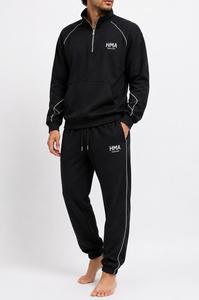 Men's Custom Eco-Friendly Quick Dry Fleece <b>Tracksuit</b> Set Full Sleeve Solid Color Sporty Style <b>White</b> Stripes Zipper Front - Product Image 5