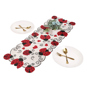 Chemin de table en coton brodé de luxe avec un design perlé pour les mariages, les banquets, les événements hôteliers - Product Image 2