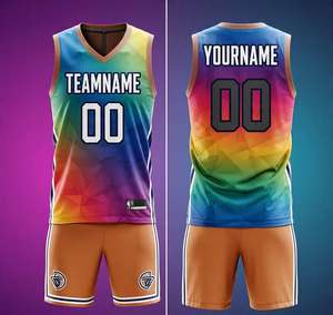 Maillot de basket personnalisé respirant grande taille pour l'été, imprimé par sublimation, ensemble uniforme réversible pour hommes et femmes - Product Image 4