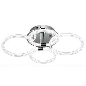 Plafoniera LED Moderna Dimmerabile a 6 Anelli in Acrilico IP44 RGB per Camera da Letto, Soggiorno, Cucina, Ufficio - Product Image 1
