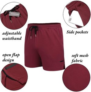Shorts de sport pour hommes, légers, respirants, en jersey Spandex/Polyester, pour l'entraînement, la course à pied, la remise en forme, les exercices sportifs, taille haute - Product Image 5