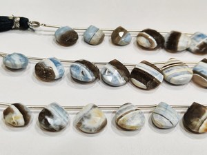 Opale naturelle en forme de cœur, 12-14 mm, perles de pierre bleue, 8 pouces - Product Image 4