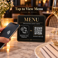 Carte de menu NFC personnalisée Vorx Tech, code QR français, espagnol, allemand, affichage numérique du menu pour restaurant, café, hôtel