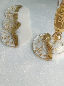 แผ่นรองแก้วเรซิ่นจากพืชธรรมชาติ งานแฮนด์เมด ของตกแต่งเครื่องดื่ม - Product Image 2