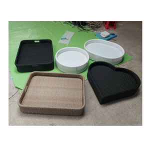 Assiette décorative en rotin artisanal, assiette de présentation tissée naturellement, décoration de table pour hôtel et restaurant - Product Image 3