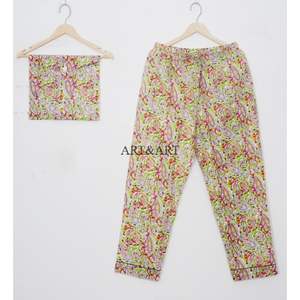 ชุดนอนผ้าฝ้ายพิมพ์ลายบล็อกอินเดียสไตล์วินเทจ ลายสัตว์ สำหรับฤดูร้อน เหมาะสำหรับงานขอเพื่อนเจ้าสาว ชุดนอนสำหรับกลางคืน - Product Image 3