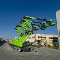 Nouvelle Plateforme de Travail Aérienne Remorquable avec Nacelle et Grue Hydraulique, Portance 230 kg, Hauteur de Levage 14,2 m