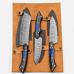 Coffret de 5 couteaux de chef PRESTIGE BLADES en acier Damas, 67 couches, manche en résine, tranchants, durables, polis, à lame droite, ambidextres - Product Image 6