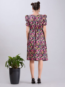 Vestido de Fiesta de Verano para Mujer, Estilo Vintage, Midi, de Gasa, Formal, Bordado, con Cordones, Cuello en V, Manga Abullonada, Holgado, Venta al por Mayor - Product Image 3