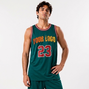 Men s Green Basketball Jersey Sleeveless Tank Top With Custom Logo Number Sublimated Print Moisture Wicking <b>Athletic</b> Fit - Product Image 1