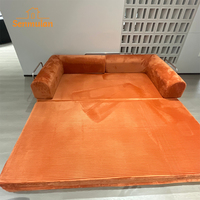 Sofá Comprimido en Caja, Sofá Cama de Pana, Diseño Modular, Ahorro de Espacio, Fácil Montaje, para Sala de Estar