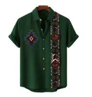 T-shirt décontracté pour homme de qualité supérieure, imprimé ethnique tribal, en lin, style hawaïen, respirant, en coton, coupe ample, vintage rétro