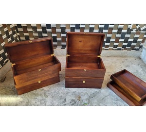 Caja de Joyería de Madera de Mango Hecha a Mano al por Mayor, Acabado Natural, Tapa Magnética, Cuadrada, Multifuncional, para Regalo - Product Image 4