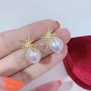 Pendientes de Perlas de Agua Dulce Barrocas Hechos a Mano, Estilos Modernos, Accesorios de Joyería de Moda - Product Image 3