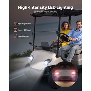 Kit Luci per Golf Cart 12 Volt Omologato per Strada con Fari LED, Luci Posteriori, Cablaggio, Indicatori di Direzione e Luci di Emergenza - Product Image 4