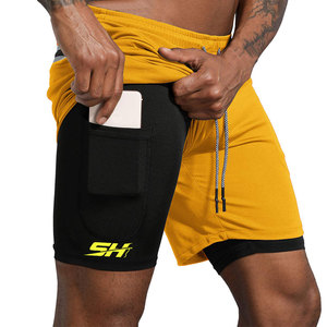 Dual Layer Fabric Technology 2 In 1 Gym <b>Shorts</b> For <b>Men</b> High <b>Compression</b> Comfortable Fit Indoor Outdoor Adventure Wear <b>Shorts</b> - Product Image 1