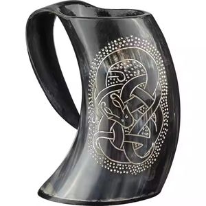 REHMAN CRAFT Handmade Natural Horn Drinking <b>Mug</b> Vintage Rustic Style <b>Large</b> Capacity Beer Tankard Handle Dining Wedding Home - Product Image 6