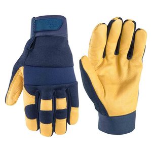 Gants de mécanicien de sécurité industrielle en cuir grainé réglables avec dragonne, ignifuges, personnalisables (logo et couleur), vendus par paire - Product Image 1