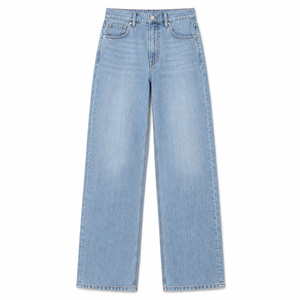 Jeans Ajustados de Cintura Alta para Mujer, Pantalones Vaqueros Clásicos de Mezclilla Azul Claro, Disponibles en Tallas XS-XL - Product Image 1