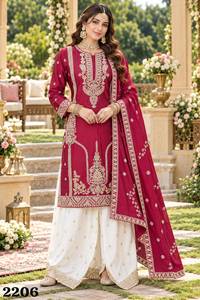 ชุดสัลวาร์ คามีซ 3 ชิ้น ผ้าชีฟองปักลายพรีเมียมสำหรับผู้หญิง งานปักกระจกแท้แบบซาร์กัน |   แห้งเร็ว ไม่ยับ แบบดั้งเดิม ทั้งหมด - Product Image 3