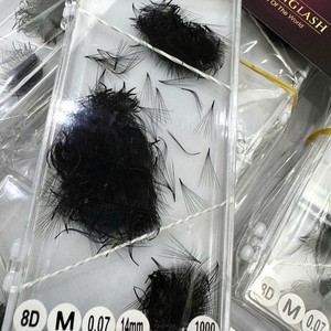 Proveedor Vietkinglash, Extensiones de Pestañas Personalizables 0.07 C/CC/DD/M/L Curl 3D 6D 8D, Pelo Sintético Negro Mate, Hechas a Mano - Product Image 3