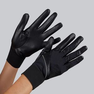 Gants d'équitation d'hiver personnalisés pour hommes, en cuir synthétique anti-fissures, demi-doigts/doigts entiers, fermeture auto-agrippante - Product Image 4