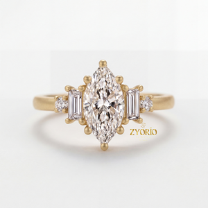 Bague de fiançailles marquise de haute qualité avec diamant de laboratoire VS, bijou élégant et sophistiqué, cadeau idéal pour demande en mariage, mariée, fête de mariage - Product Image 5