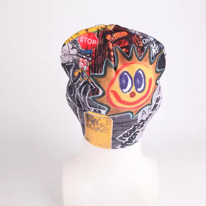Bonnet de style urbain de haute qualité, imprimé numériquement, en acrylique, unisexe, pour adulte, coupe décontractée 56-58CM, motif lettres, impression par transfert thermique - Product Image 2