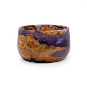 Bols en bois en résine époxy violette écologiques et attrayants pour les fêtes, la maison, les hôtels et les restaurants - Bol de service classique - Product Image 4
