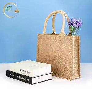 Sac de courses en fibre naturelle de jute avec fond renforcé pour transporter des courses lourdes - Product Image 2