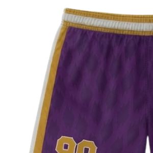 Shorts de lacrosse unisexe violet et or en polyester léger – Vêtements de sport athlétiques pour matchs d'équipe et entraînements de performance - Product Image 4