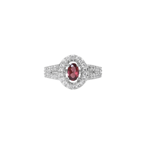 Parure de bijoux en argent et rubis, boucles d'oreilles, collier, bague, cadeau, sertissage clos, collier tendance, parure de bijoux pour anniversaire, pour femmes et jeunes filles - Product Image 5