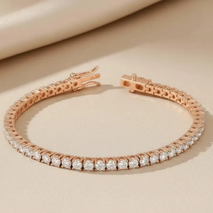 Factory Stock Men Women Jewelry Hip Hop Iced Real Solid 14k White Gold VS Lab Grown Brilliant Cut Diamond Tennis Chain <b>Bracelet</b> - Product Image 4