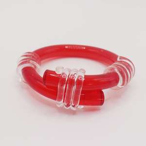 Premium <b>Resin</b> Newest Trendy Chunky <b>Clear</b> Girl Acrylic Cross Strap Winding Thread Transparent <b>Resin</b> Women <b>Resin</b> Bangles - Product Image 5