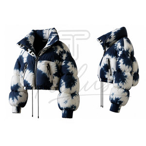 New Arrival Unisex Hooded Solid <b>Cropped</b> <b>Puffer</b> <b>Jacket</b> Custom Waterproof Stand Collar Zipper Closure High Quality Winter <b>Jacket</b> - Product Image 4