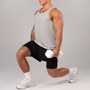 Camiseta Deportiva de Tirantes para Hombre, Cuello en V, de Poliéster y Algodón, Tejido de Punto, Sin Costuras, Secado Rápido, Transpirable, Personalizada con Impresión por Transferencia de Calor, para Maratón y Gimnasio - Product Image 4