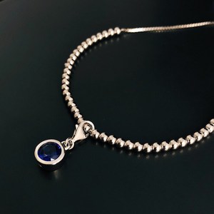 Bracelet à breloques en argent sterling avec pierre de naissance saphir de septembre, cadeau pour femme - Product Image 5