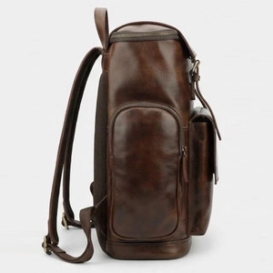 Stylish And Fashionable Solid Pattern <b>Leather</b> <b>Backpacks</b> Bulk Quantity Factory Made Zipper Closure <b>Leather</b> <b>Backpacks</b> - Product Image 4