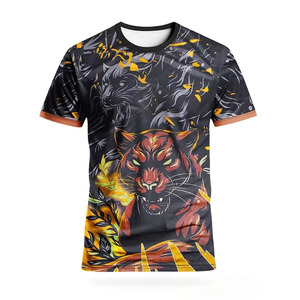 Ekin Impex Men's <b>Animal</b> Print Short Sleeve T-Shirt O-Neck Regular Fit Casual <b>Knitted</b> Polyester Quick Dry Custom Logo T Shirt - Product Image 2