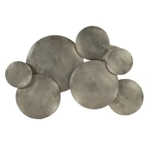 Mesa de Centro Minimalista de Metal Negro con Estructura de Acero con Recubrimiento en Polvo, Mueble Decorativo Escandinavo de Metal para el Salón con Detalles en Dorado - Product Image 3