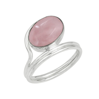 Bague Gourik en argent sterling 925 avec quartz rose, sertissage clos poli, style vintage à double anneau, pour femme, usage quotidien