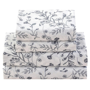 Parure de lit moderne imprimée 100% coton 300TC respirante toutes saisons à motifs floraux - Product Image 4