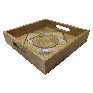 Bandeja de madera artística moderna de alta calidad, superventas, temporada de vacaciones, decoración del hogar, regalo de celebración festiva estándar redondo, Navidad - Product Image 5