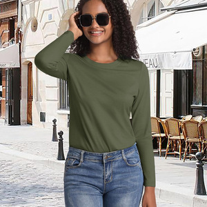 T-shirt de sport pour femme à manches longues, respirant, en coton, avec trous pour les pouces, logo personnalisé, OEM, idéal pour la course et le fitness - Product Image 5