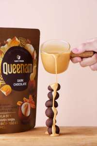 Dragées de chocolat enrobées de caramel noir, amandes, noix de cajou et noix de macadamia, 150g, bonbons à collation, vente directe usine, OEM/ODM, certifiées HALAL - Product Image 3